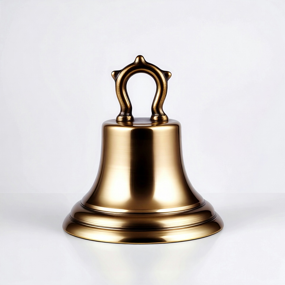 Shiny Bronze Bell on White Background Shiny Bronze Bell on White Background