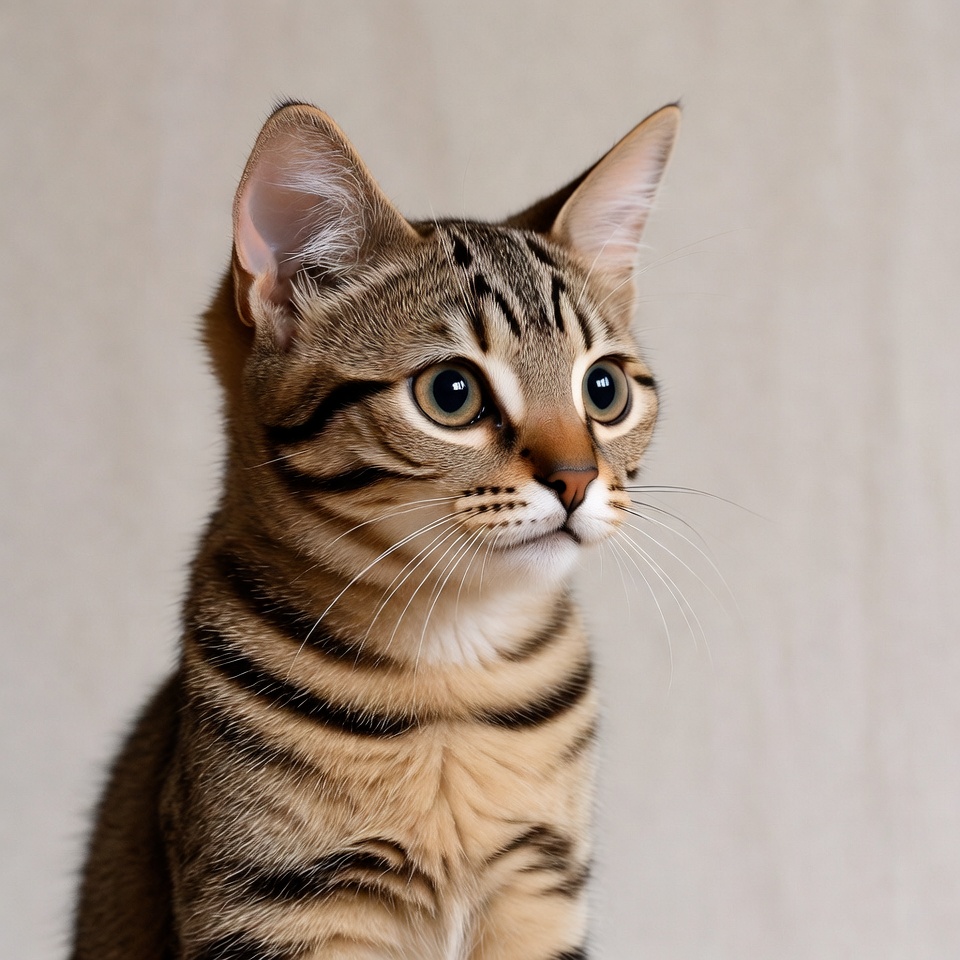 Tabby kitten with green eyes Tabby kitten with green eyes