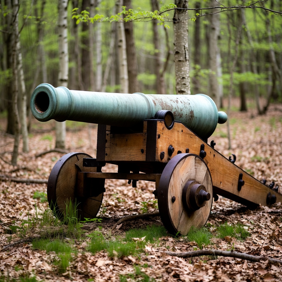Old cannon in forest Old cannon in forest