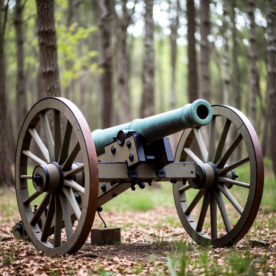 Civil War Cannon in Forest Civil War Cannon in Forest