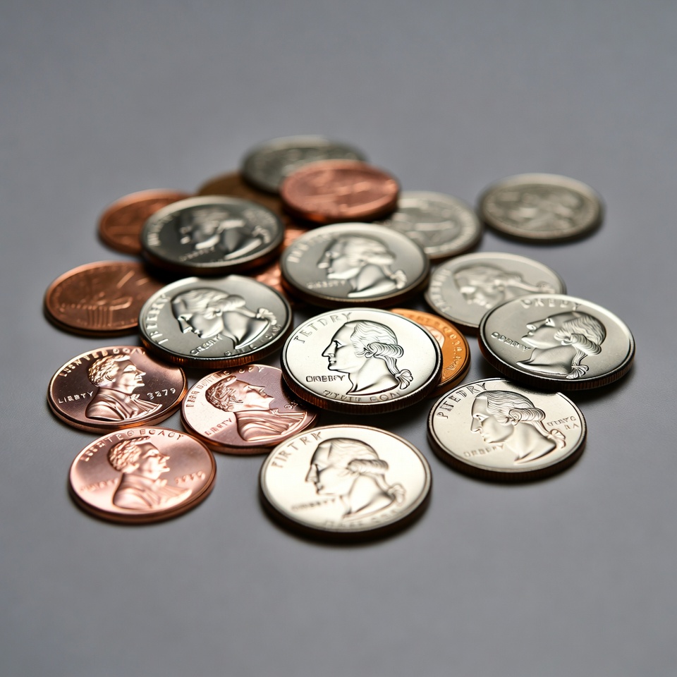 George Washington Quarters and Pennies George Washington Quarters and Pennies