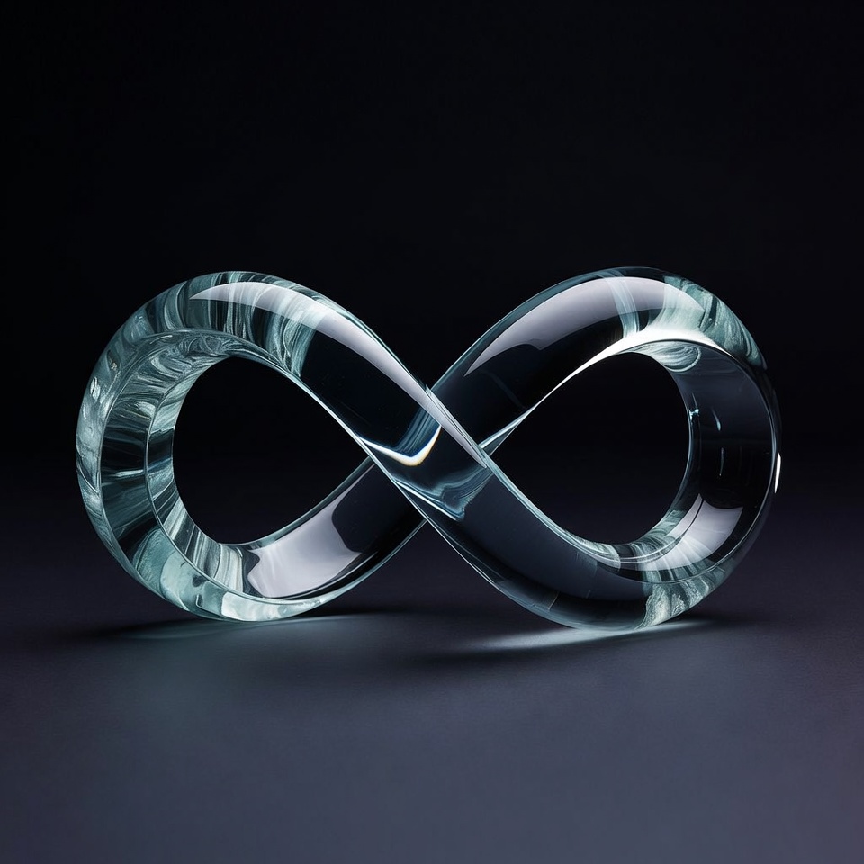Clear glass infinity symbol Clear glass infinity symbol