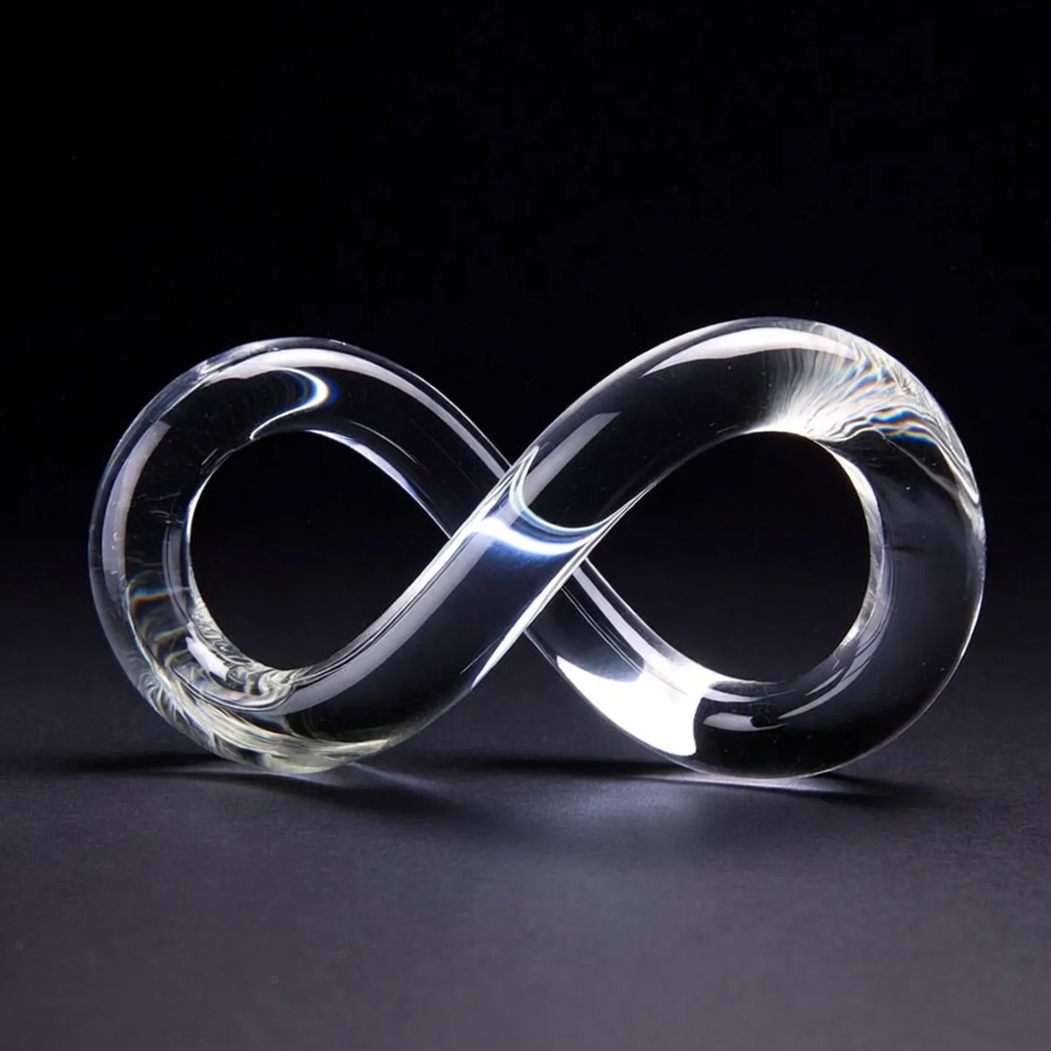 Clear Glass Infinity Symbol Clear Glass Infinity Symbol