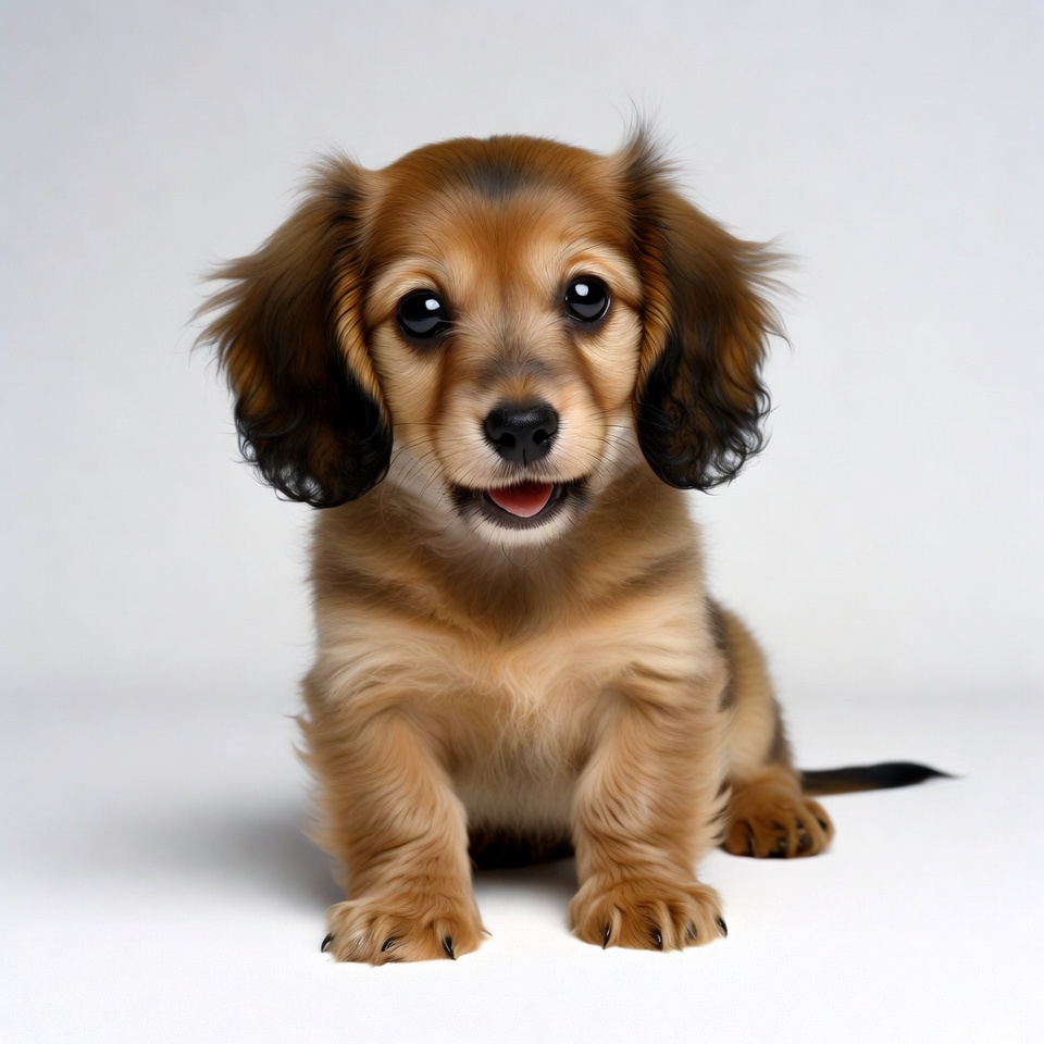 Cute dachshund puppy on white background Cute dachshund puppy on white background