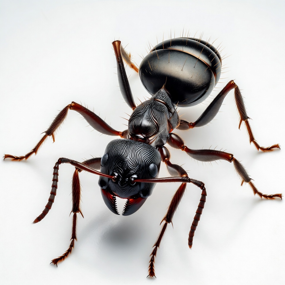 Black ant on white background Black ant on white background