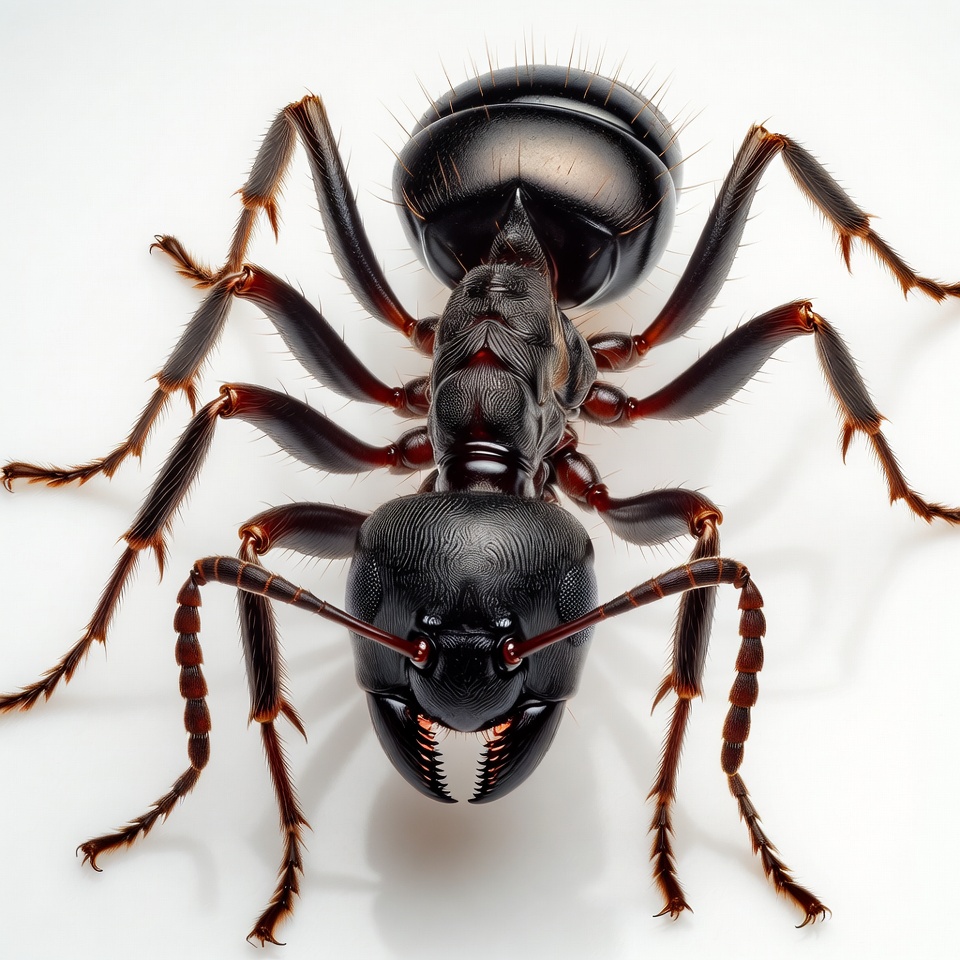 Black ant on white background Black ant on white background