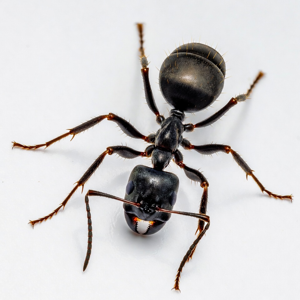 Black ant on white background Black ant on white background