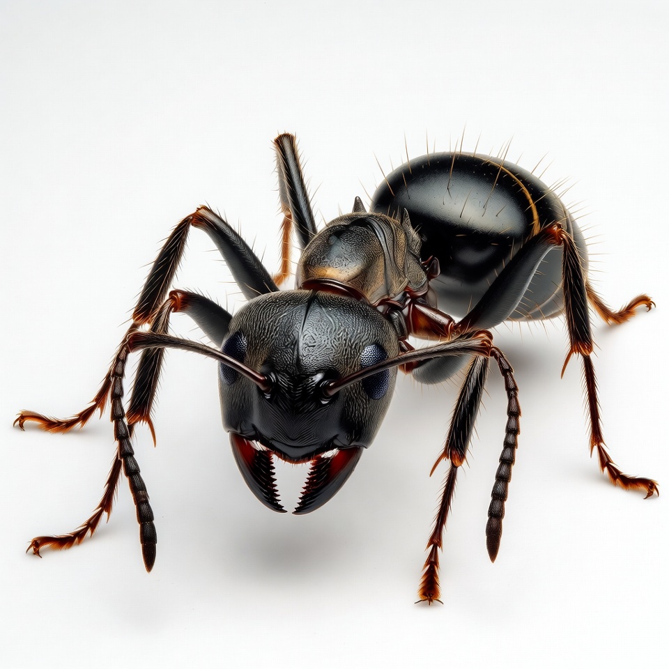 Black ant on white background Black ant on white background