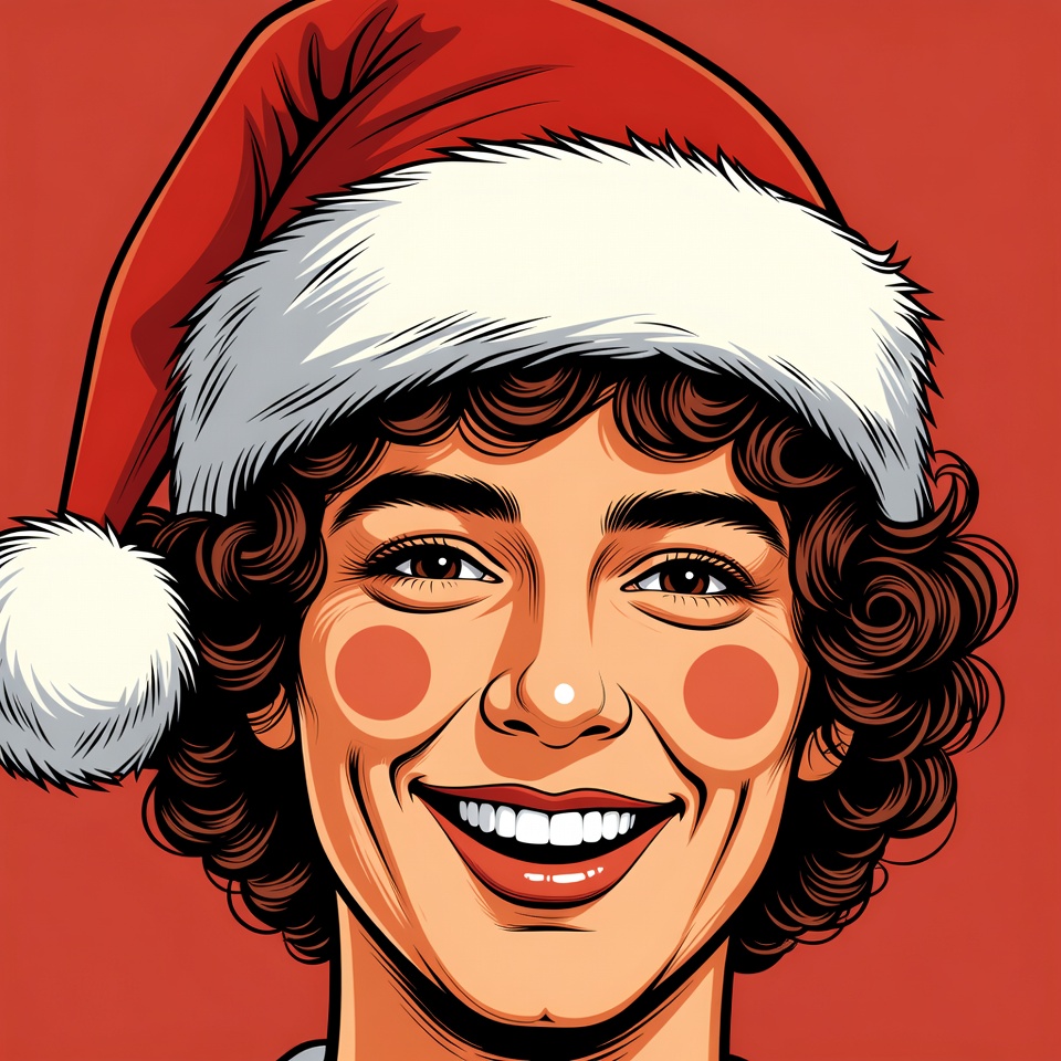 Smiling Woman Wearing Santa Hat Smiling Woman Wearing Santa Hat