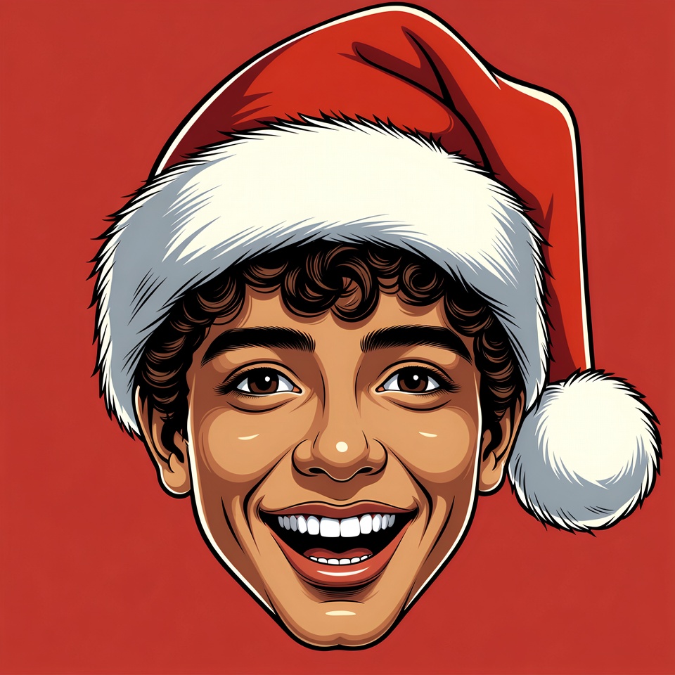 Smiling boy wearing Santa hat Smiling boy wearing Santa hat