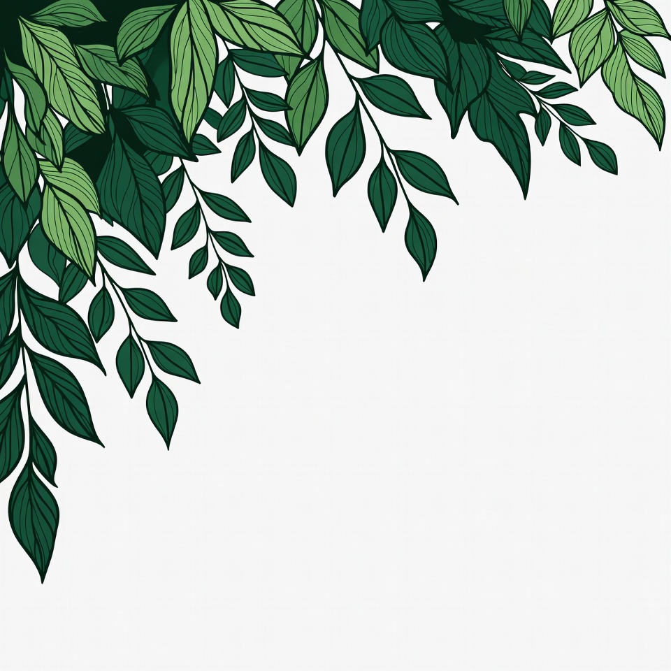 Green Leaf Border Illustration Green Leaf Border Illustration