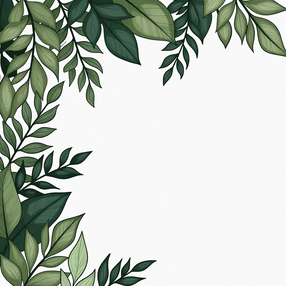 Green Leaf Border Illustration Green Leaf Border Illustration