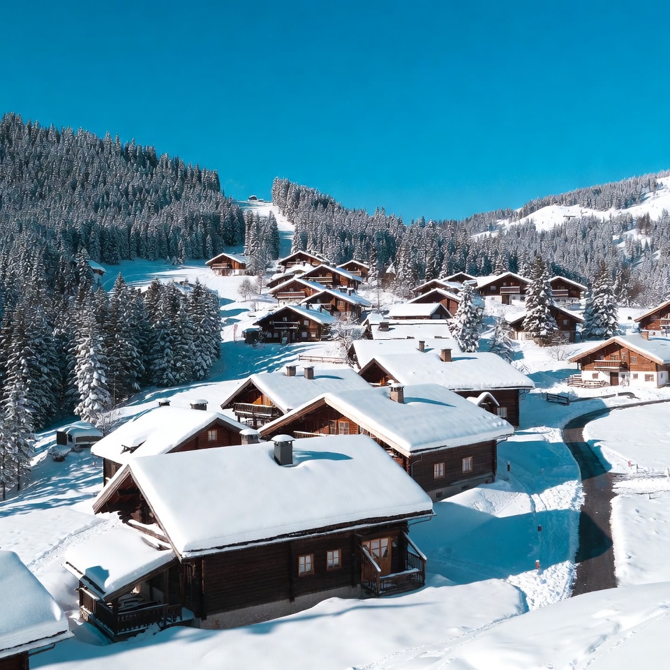 Snowy Alpine Village in Winter Snowy Alpine Village in Winter