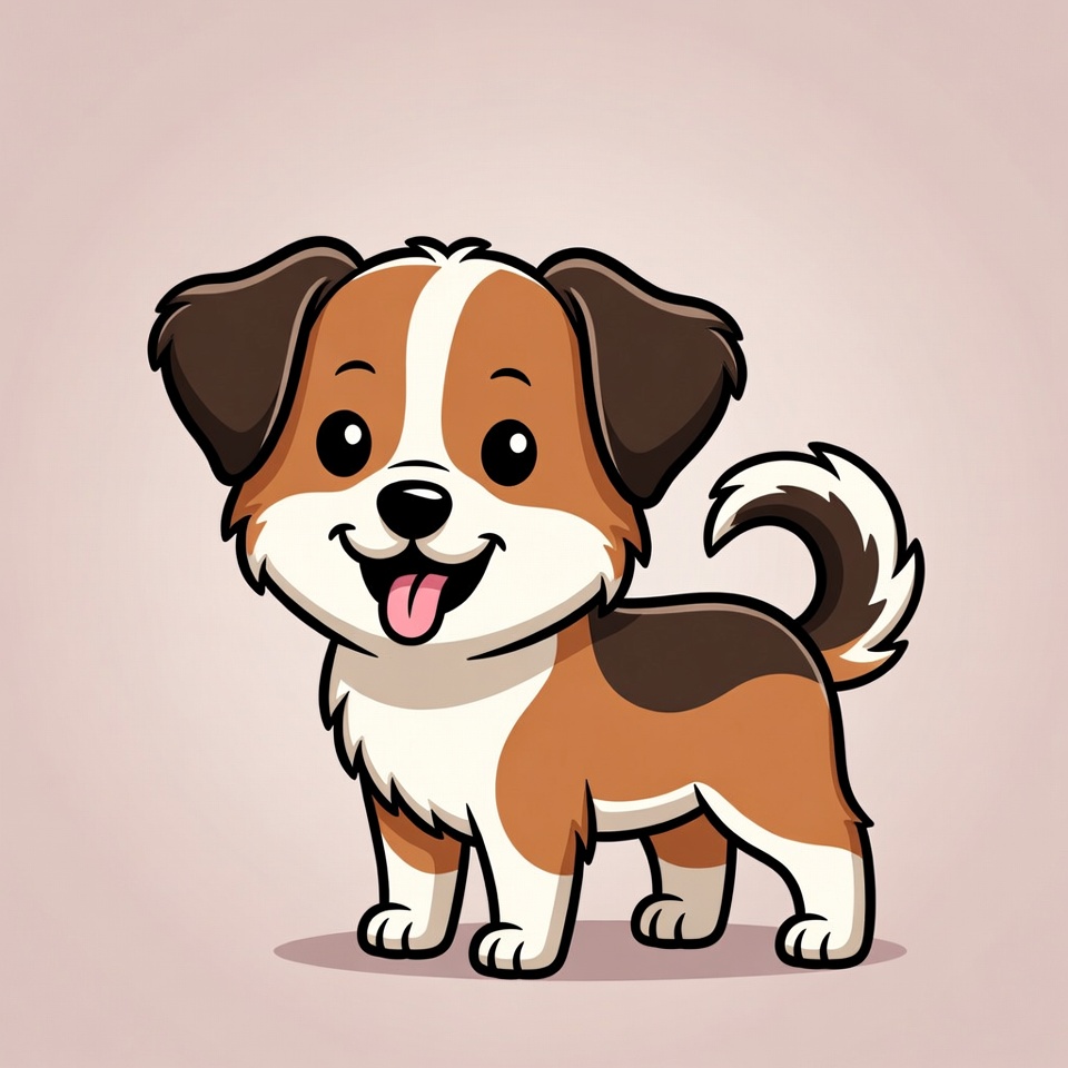Cute cartoon Bernese puppy smiling Cute cartoon Bernese puppy smiling