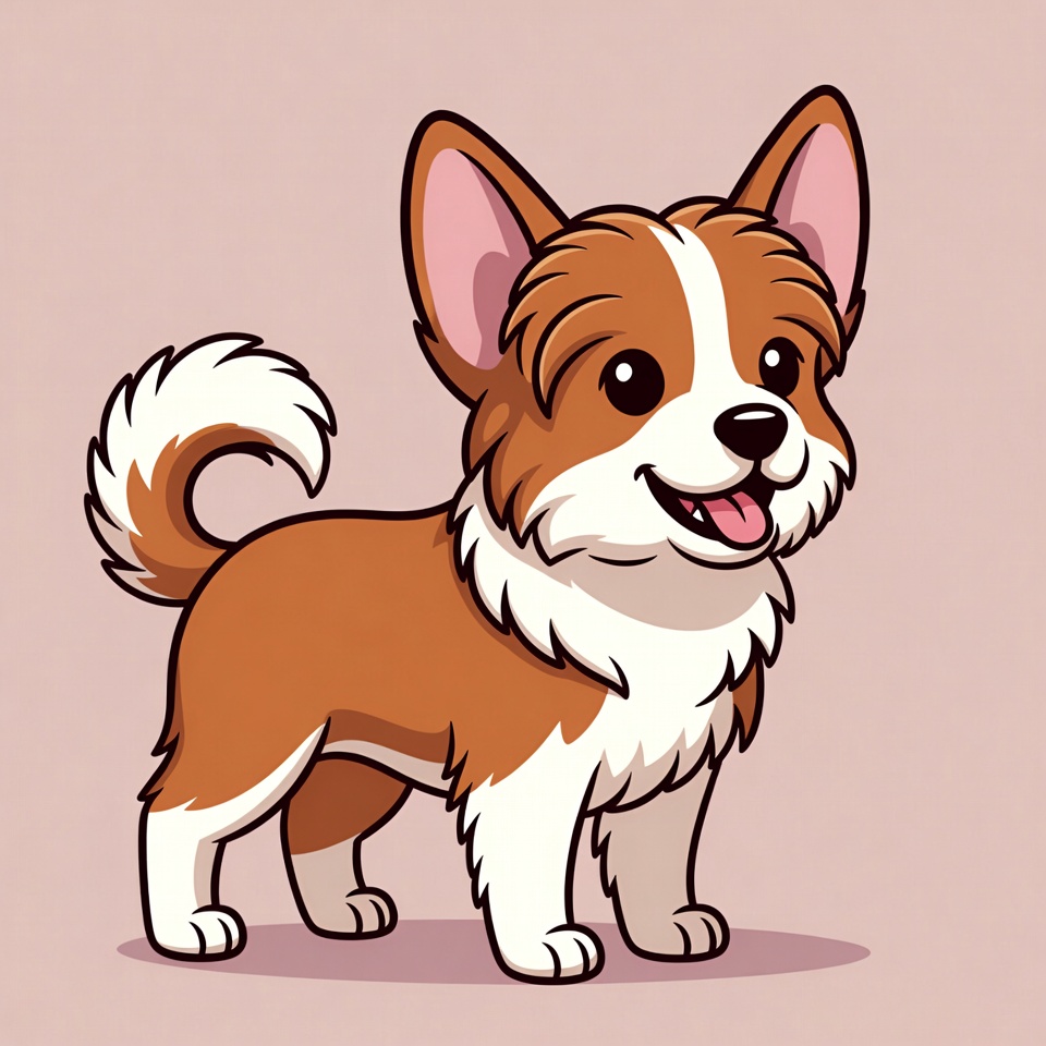 Cute cartoon corgi standing Cute cartoon corgi standing