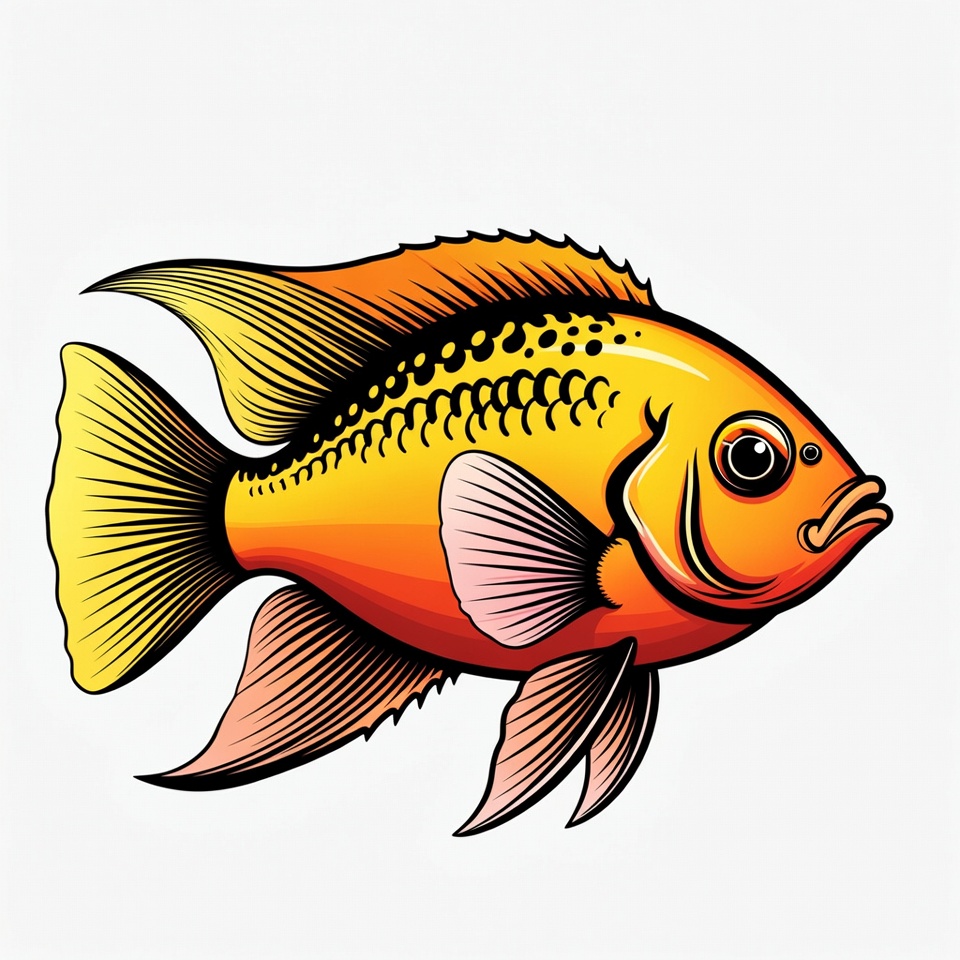 Vibrant Angelfish Illustration Vibrant Angelfish Illustration