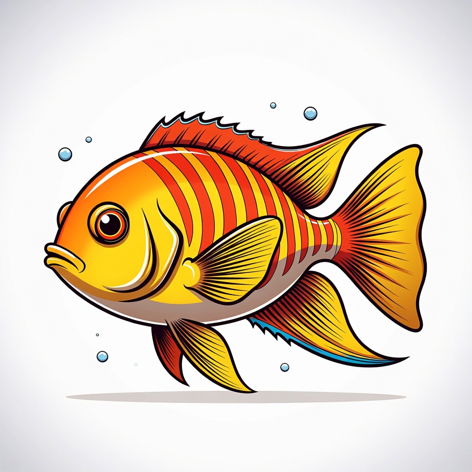 Colorful Striped Angelfish Illustration Colorful Striped Angelfish Illustration