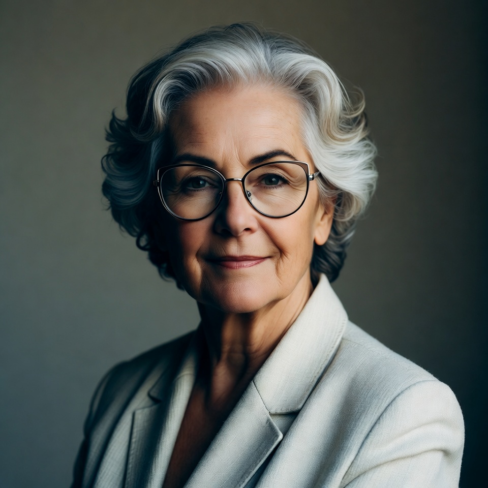 Elderly woman with glasses smiling Elderly woman with glasses smiling