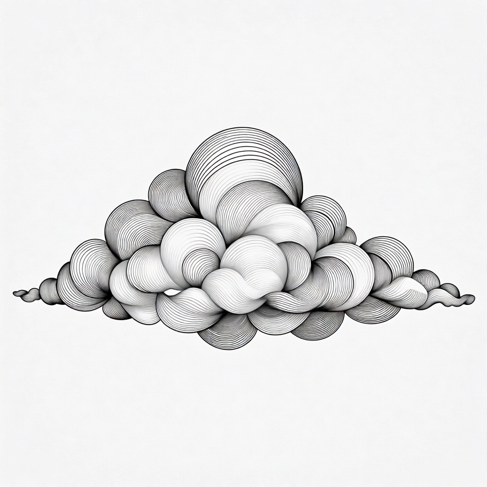 Abstract Line Art Cloud Abstract Line Art Cloud