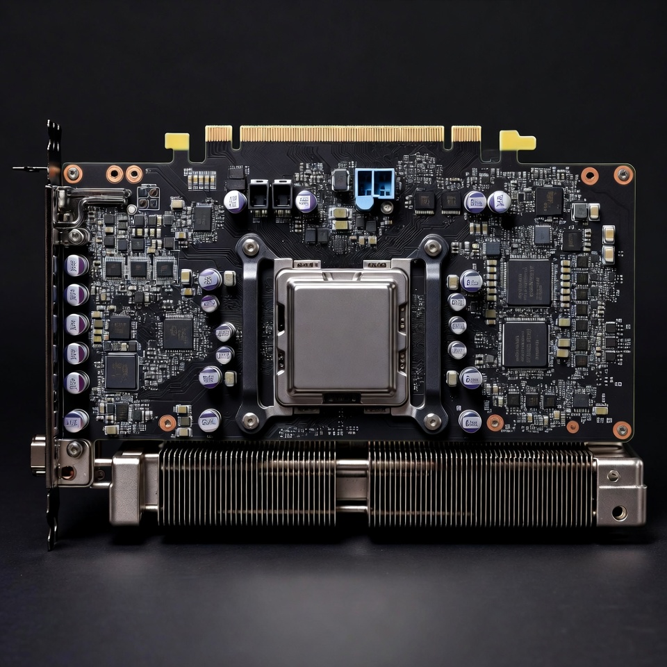 High-end NVIDIA GPU close-up High-end NVIDIA GPU close-up