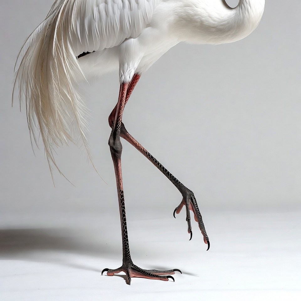 White Heron Standing on Legs White Heron Standing on Legs