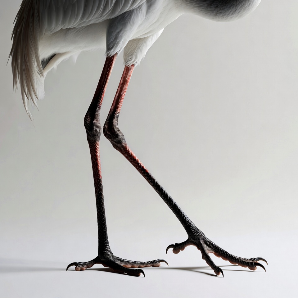 White Heron Standing on Red Legs White Heron Standing on Red Legs