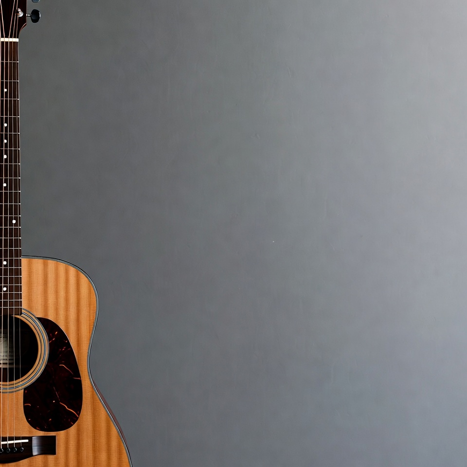 Acoustic Guitar on Gray Background Acoustic Guitar on Gray Background