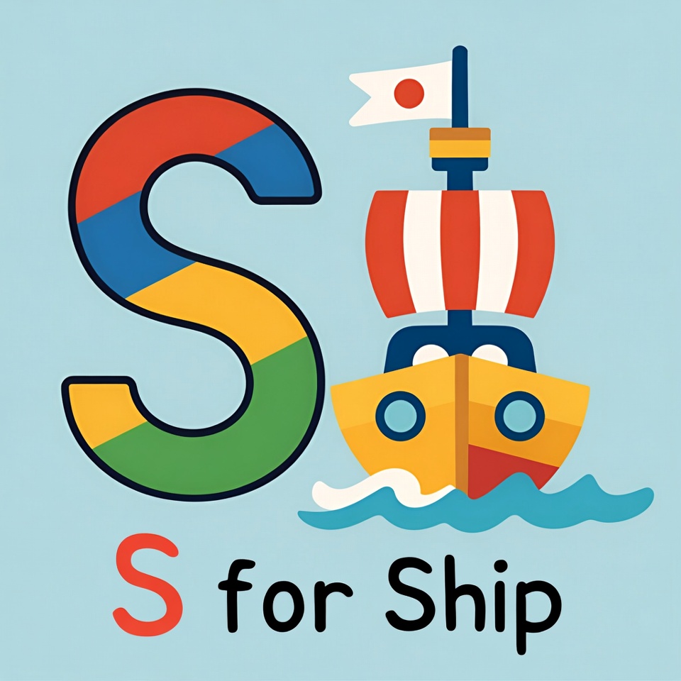 S for Ship Alphabet Illustration S for Ship Alphabet Illustration