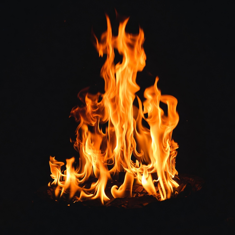 Blazing Fire on Black Background Blazing Fire on Black Background