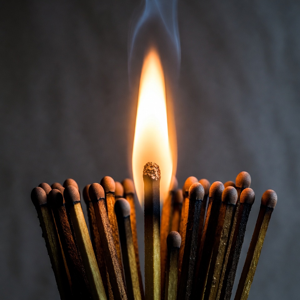 Burning Matchstick in Bundle Burning Matchstick in Bundle