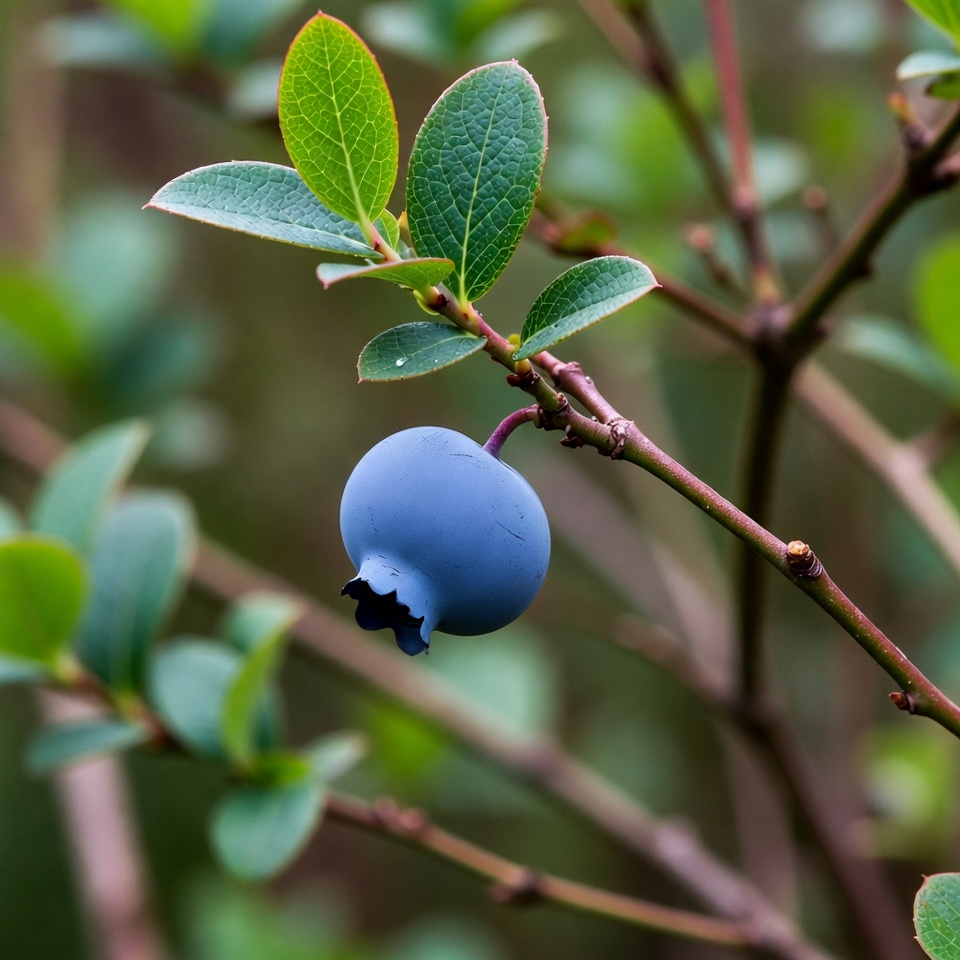 Ripe Blueberry on Green Leaves Ripe Blueberry on Green Leaves