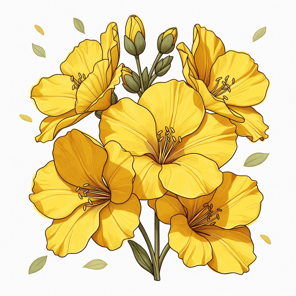 Yellow Flowers Bouquet Illustration Yellow Flowers Bouquet Illustration