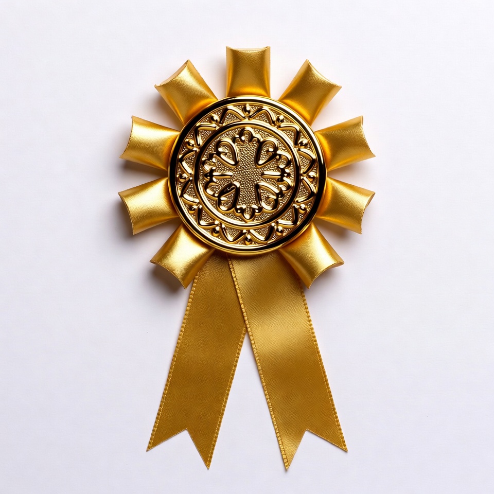 Gold Medal Ribbon on White Background Gold Medal Ribbon on White Background