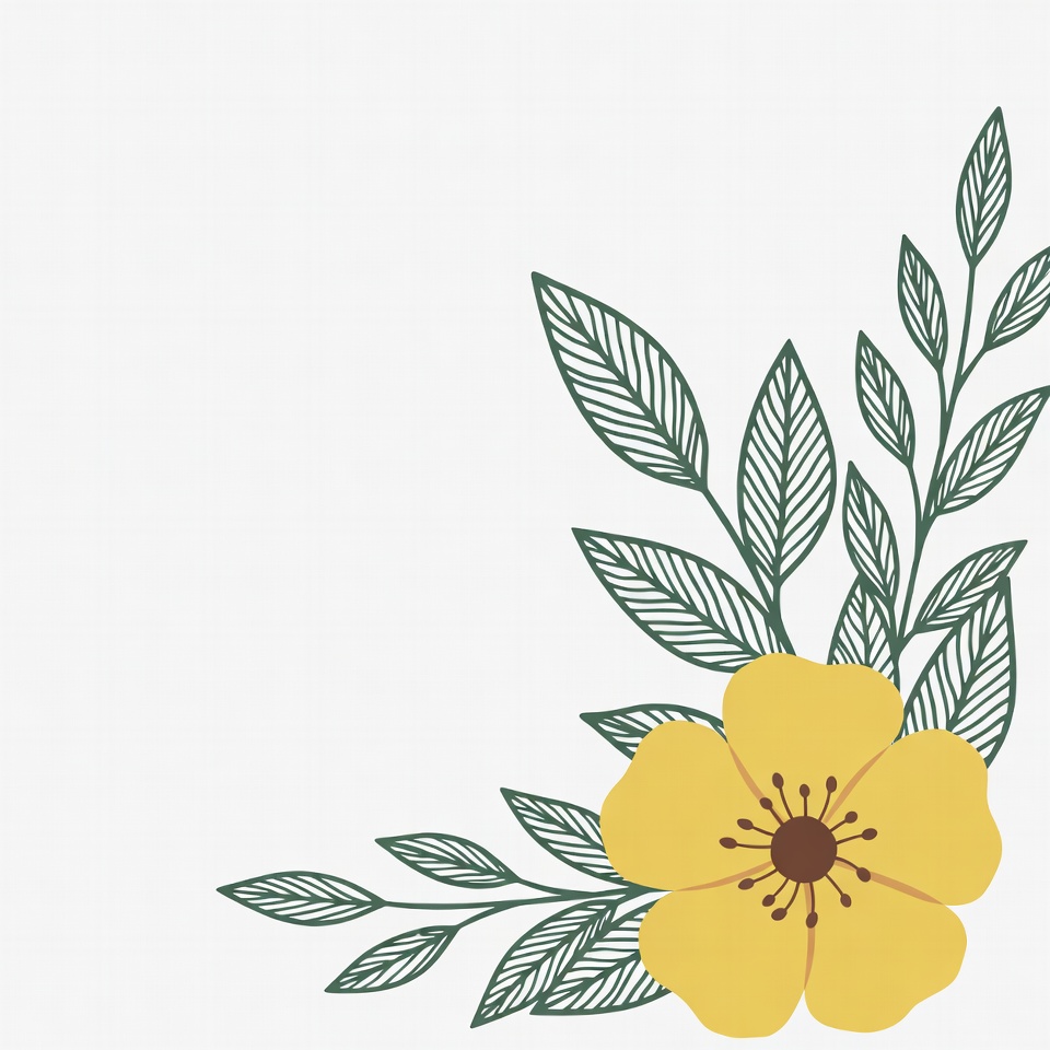 Yellow flower with green leaves Yellow flower with green leaves