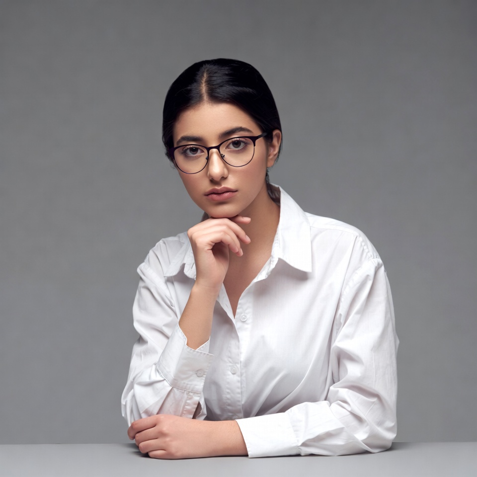 Young Middle Eastern woman in glasses Young Middle Eastern woman in glasses