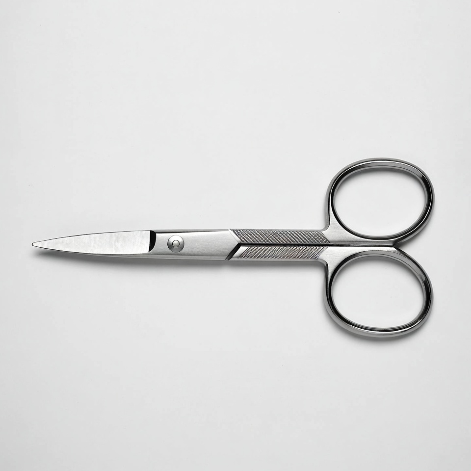 Silver Scissors on White Background Silver Scissors on White Background