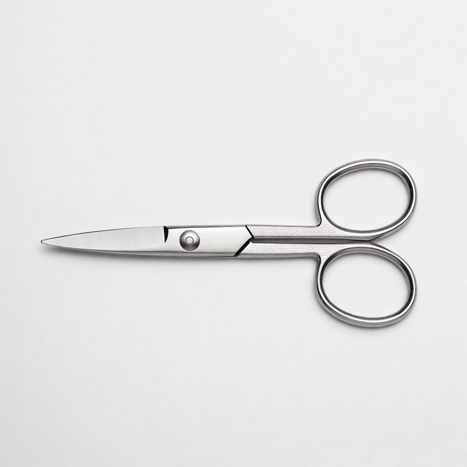 Silver Scissors on White Background Silver Scissors on White Background