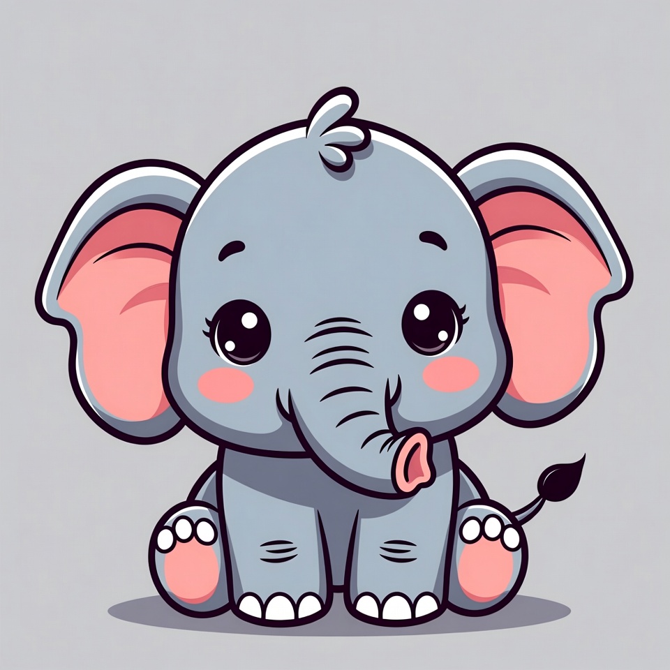 Cute baby elephant illustration Cute baby elephant illustration