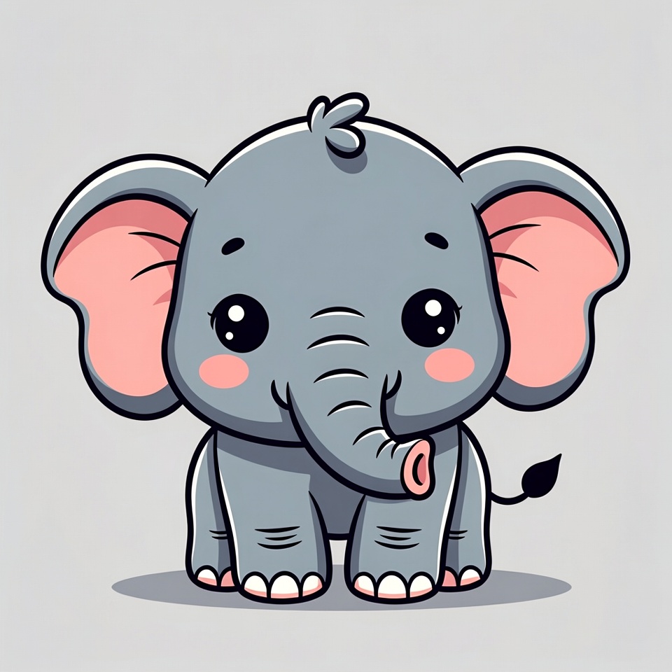 Cute baby elephant illustration Cute baby elephant illustration