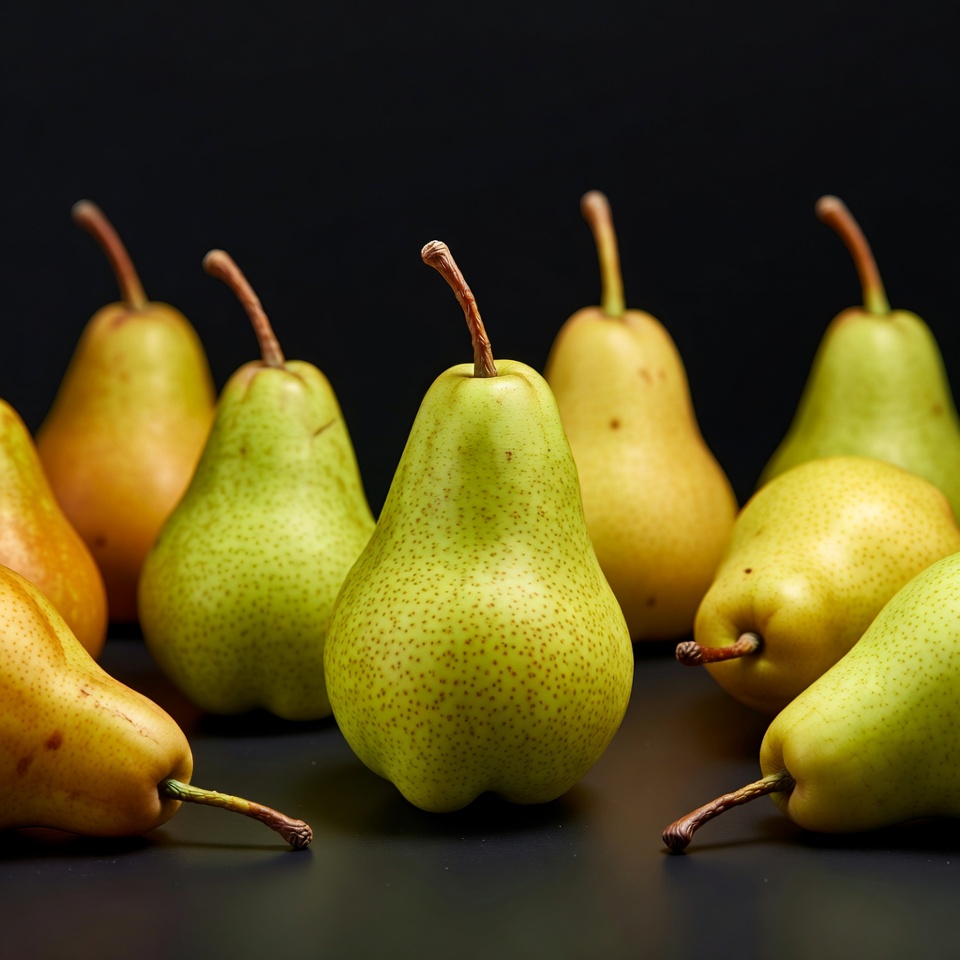 Fresh Pears on Black Background Fresh Pears on Black Background