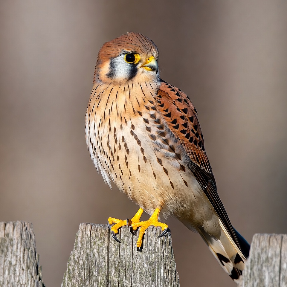 American Kestrel Perched on Fence American Kestrel Perched on Fence