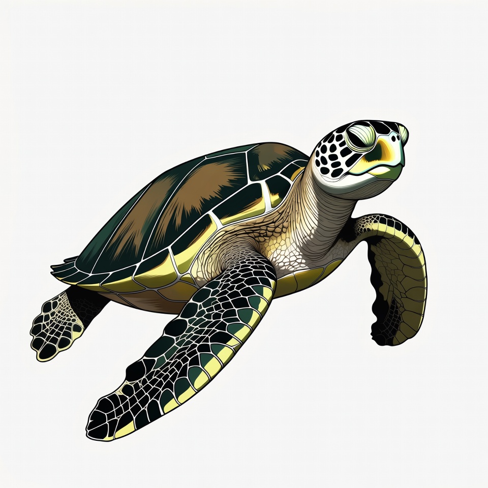Green Sea Turtle Illustration Green Sea Turtle Illustration