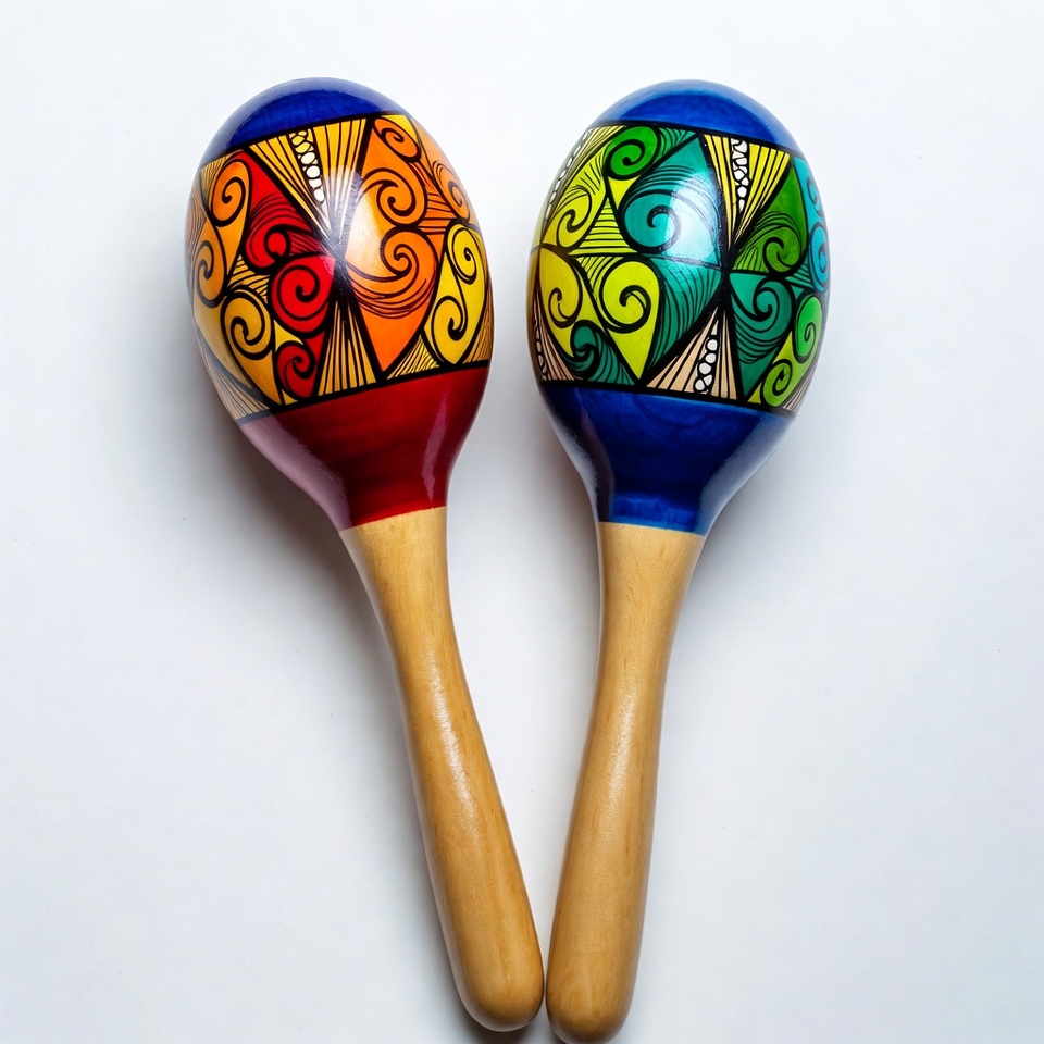 Colorful Mexican Maracas Pair Colorful Mexican Maracas Pair