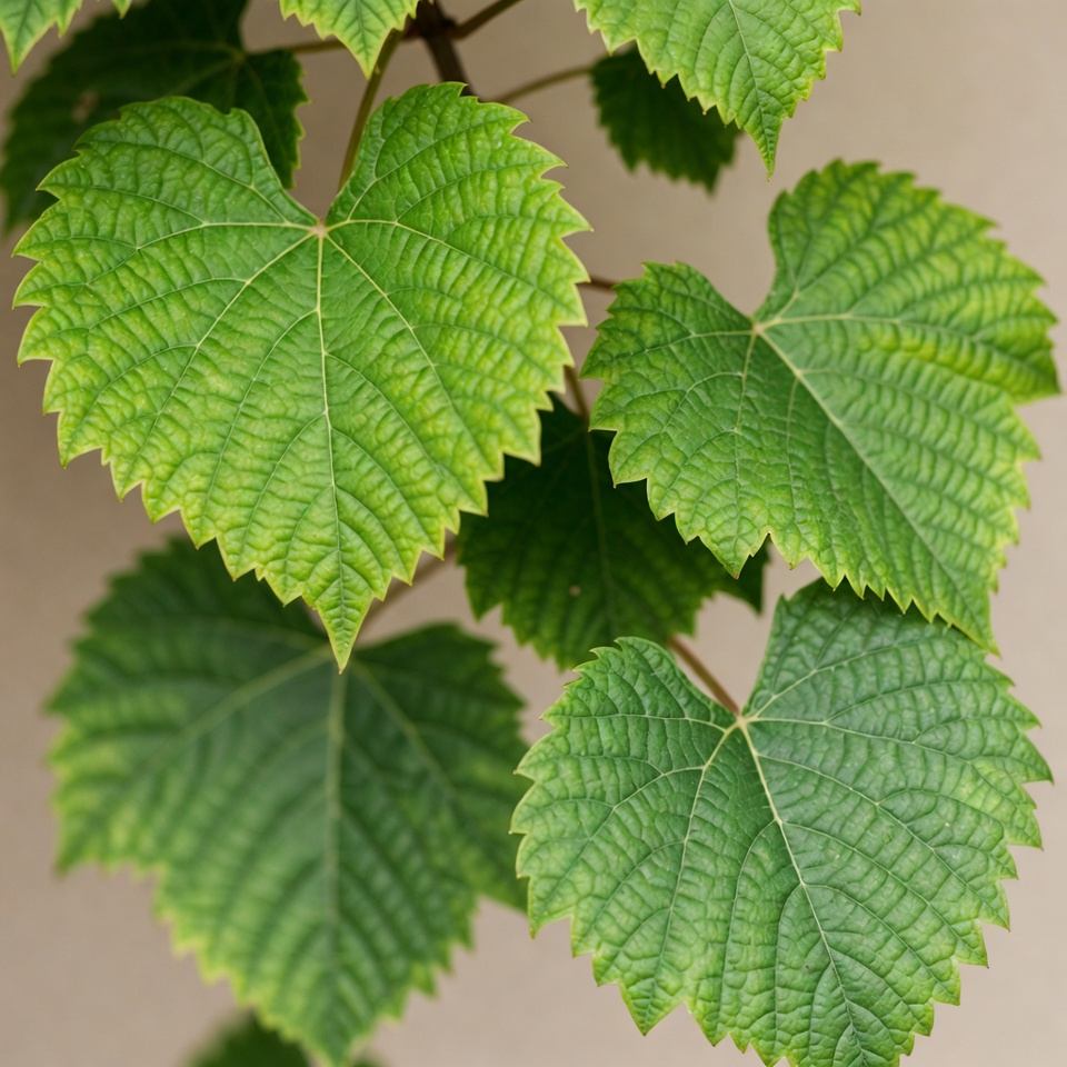 Cluster of green grape leaves Cluster of green grape leaves