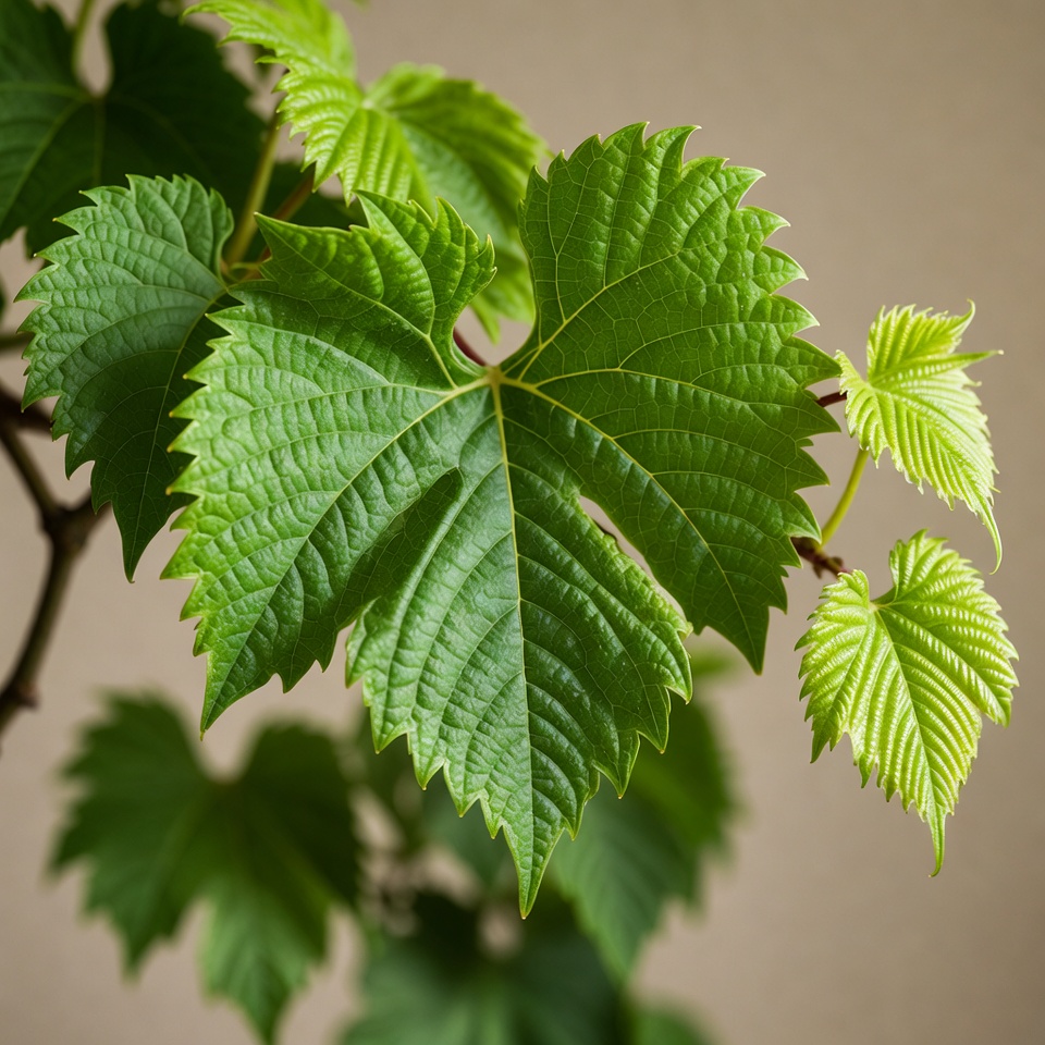 Vibrant Grape Leaves on Branch Vibrant Grape Leaves on Branch