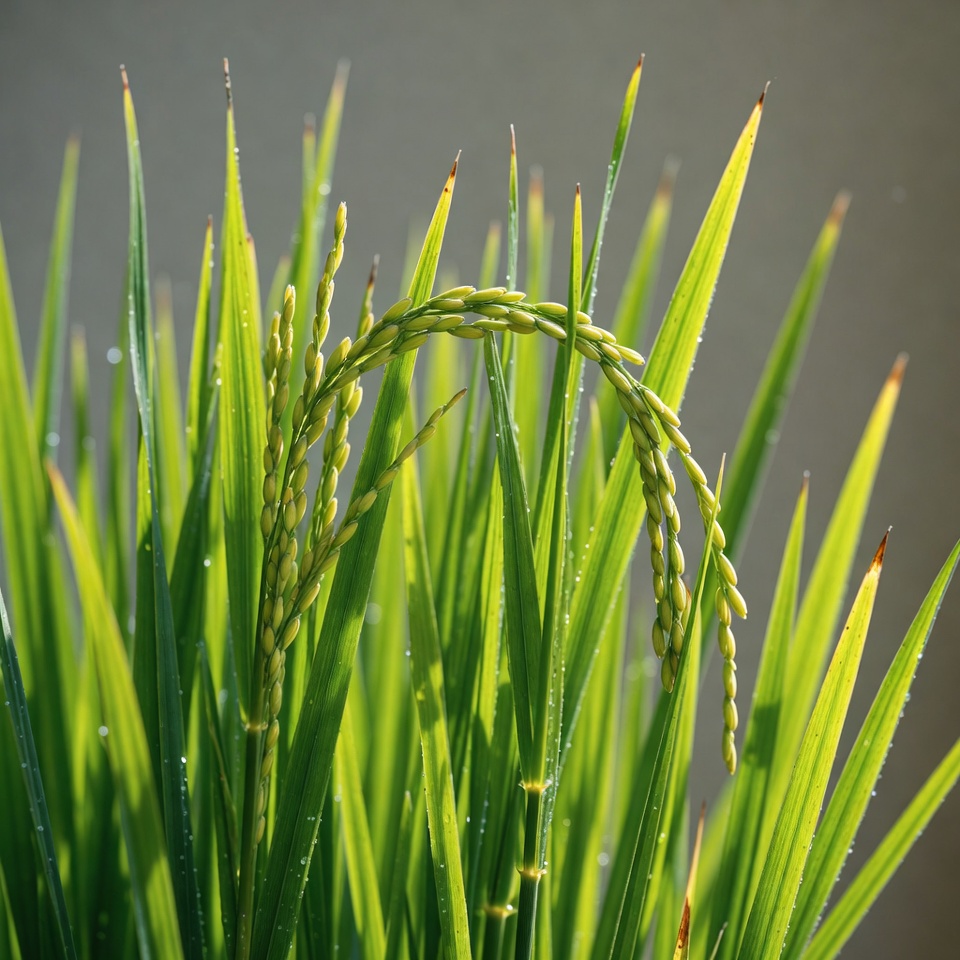 Closeup of rice plant with grains Closeup of rice plant with grains