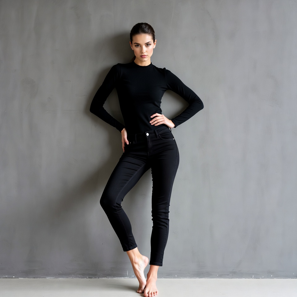 Woman posing in black outfit Woman posing in black outfit