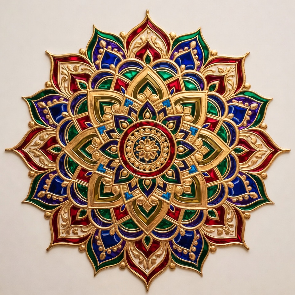 Colorful Mandala on White Background Colorful Mandala on White Background