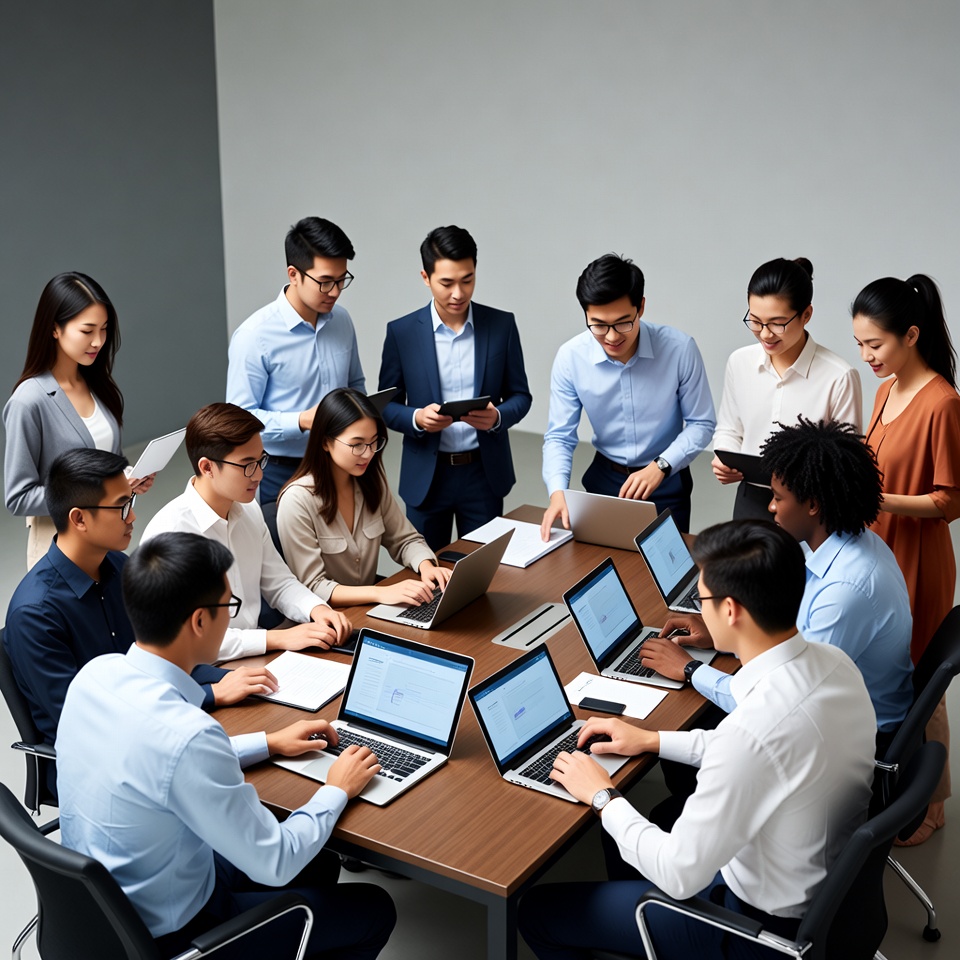 Diverse team in business meeting Diverse team in business meeting