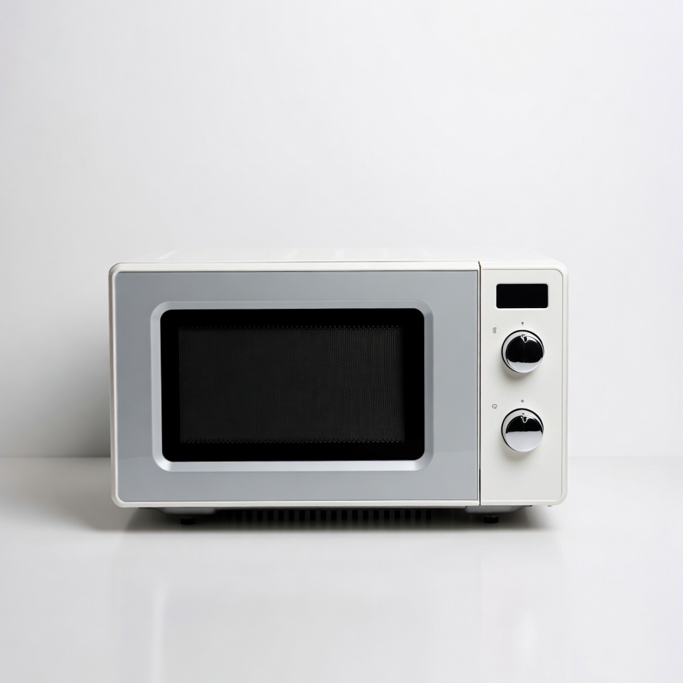 White Microwave Oven on Counter White Microwave Oven on Counter